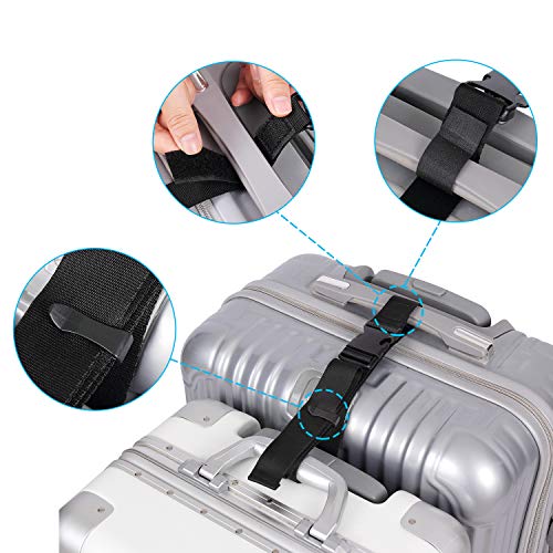 Vigorport Luggage Connector, Straps for Suitcase, Add A Bag Adjustable Attachment Accessories 1.25" Endless for Connect Your 3 Luggage Together-2 Pack Black-Extended Size - Image 6