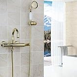 Shower Set Faucet rain Water Faucet Wall-Mounted Chrome Bathtub Installation Bathroom Sprayer rain Valve Gold