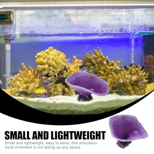 Image of POPETPOP Artificial Coral Aquarium Decor 5.90X4.52X3.34In Resin Coral Ornament Fish Tank Decoration for Betta Fish Small Tanks Realistic Simulation Accessory