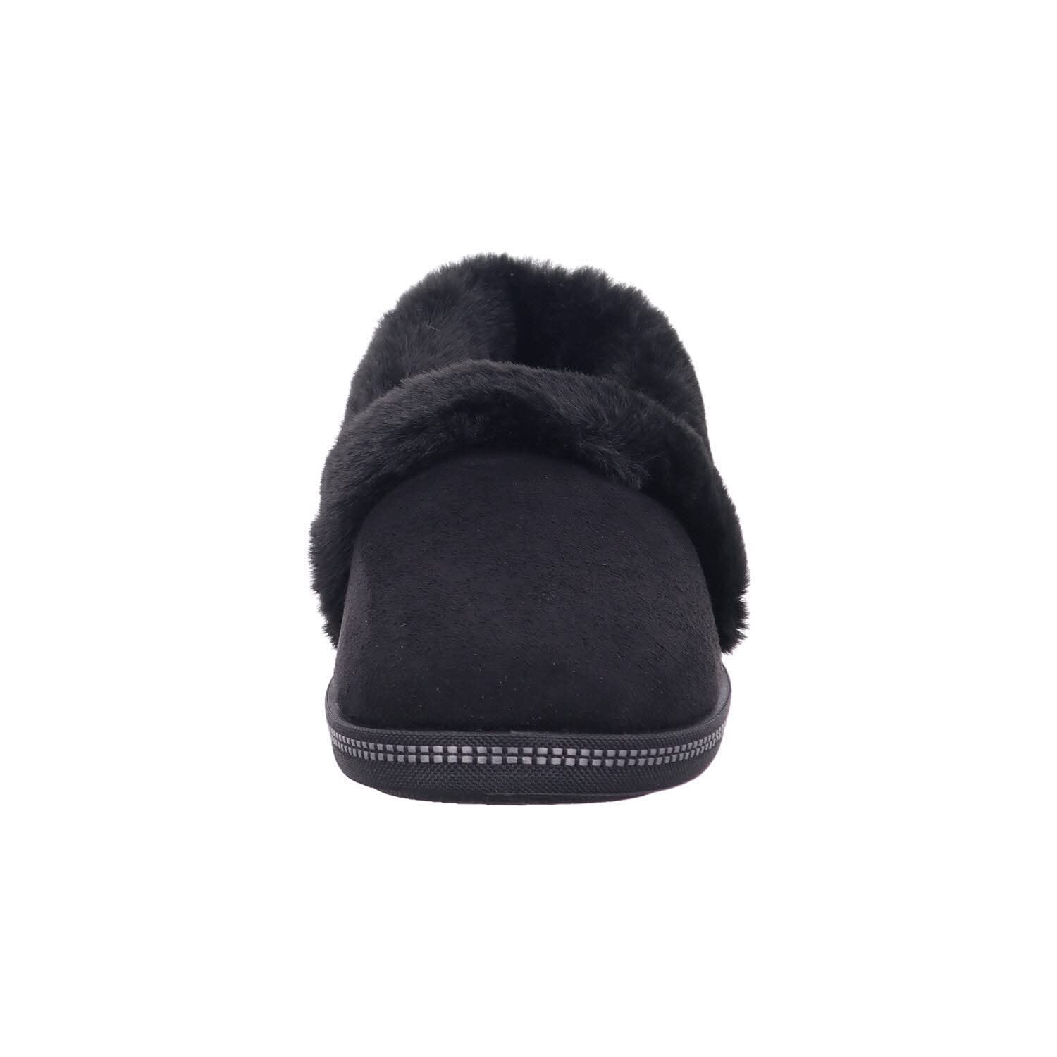 Skechers COZY CAMPFIRE TEAM TOASTY, Pantuflas para Mujer, Black Microfiber/ Faux Fur Line, 39 EU