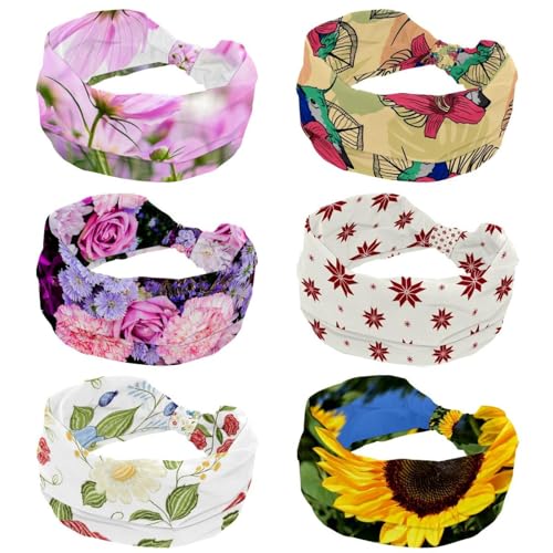 Turban doux pour cheveux épais et fins lot de 6 bandeaux larges élastiques