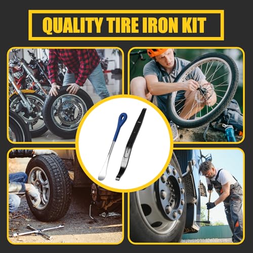 Image of 3 Pcs Tire Iron Kit Include 2 Pcs 10 inch Motorcycle Tire Spoons and a 15 inch Arc Levers Changing Repair Removal Tools for Dirt Bike Motorcycle ATV