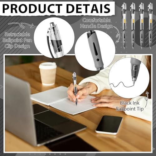Image of 200 Pcs Gel Pens Bulk 0.5mm Ink Gel Pen Retractable Medium Point Rollerball Pens Quick Drying Smooth Writing with Comfortable Grip for School Office Journaling Note Homework (Black)