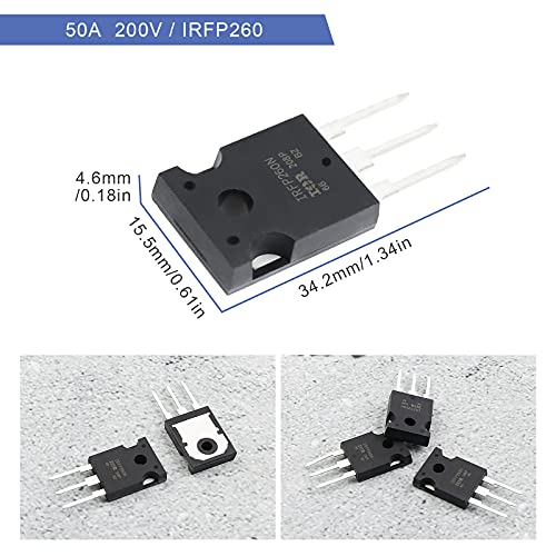 5X N-Channel Irfp260 Mosfet Transistor Esd Rated To-247 50A 200V 3Pin International Rectifier Power For Home Industry And Diy #TOP2