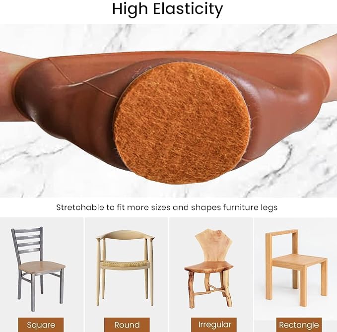 Prostuff.in® Silicone Chair Leg Floor Protectors – 4 Pcs | Rubber Chair Leg Caps Furniture Protector to Prevent Scratches, Reduce Noise, Anti-Slip | Furniture Leg Covers for Chair, Stool Table,Brown 3
