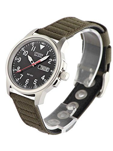 Image of Citizen Fabric Men Analog Watches Bm8180-03E Army /Black One Size