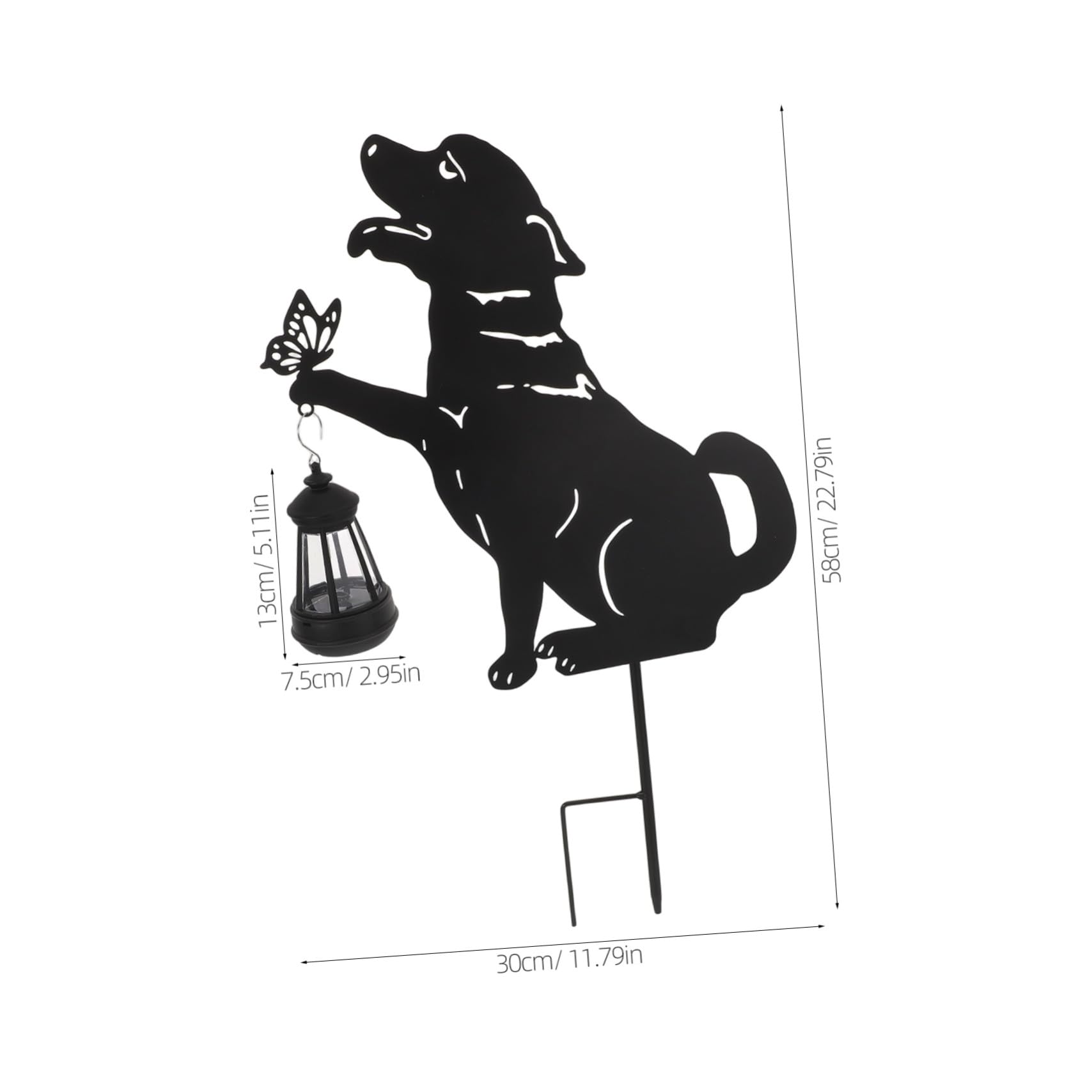 BESPORTBLE Luce Solare da Esterno Cane in Alluminio Nera con LED