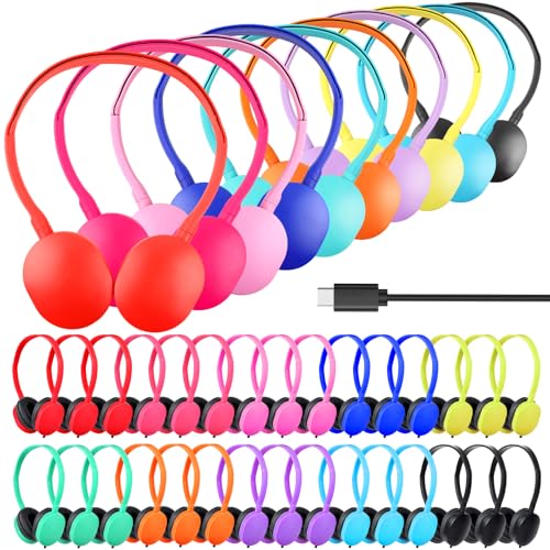 Écouteurs USB de type C enfants pour école lot de 20 casques audio filaires classe adolescents