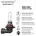 VEXONEYE 9005/HB3 Halogen Headlight Bulb, 9005 HB3 12V 60W 4300K High/Low Beam Warm White Head Lights,long life