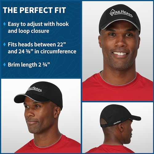 Image of TrailHeads Race Day Men's Running Hat - Lightweight, Quick Dry Mesh Cap with Reflective Accents & Sweatband - Performance Cap