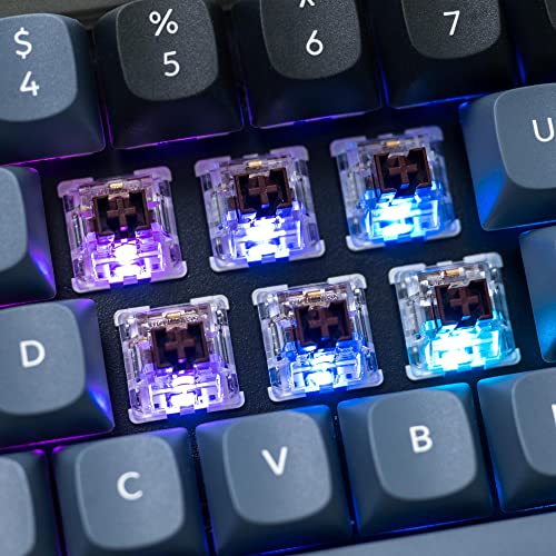 Image of Keychron V2 Wired Custom Mechanical Keyboard, 65% Layout QMK /VIA Programmable Macro with Hot-swappable Keychron K Pro Brown Switch Compatible with Mac Windows Linux (Frosted Black - Translucent)
