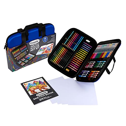 Crayola Sketch & Color (70Pcs), Art Kit, Includes Coloring Kit, Case & Sketch Book, Holiday Gifts For Kids, Ages 8+ #TOP7