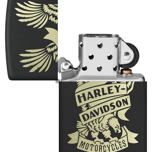 Encendedor de Bolsillo Zippo Harley-Davidson Eagle Negro miniatura 3