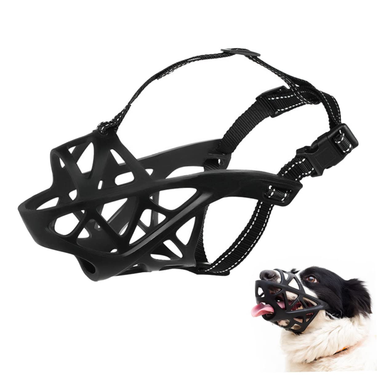 Muselière pour chien confortable avec sangles réglables pour bloquer les aboiements