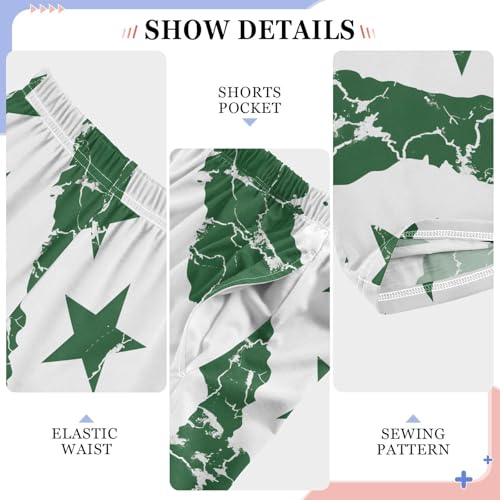 Pajama Pants Green Stars PJ Bottoms Sleepwear Lounge Sleep Pant with Pockets4