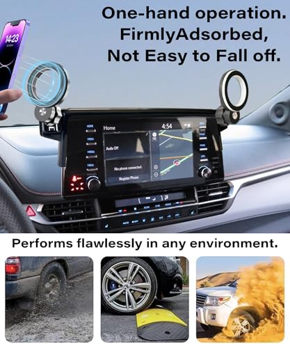 Image of Car Phone Holder for Toyota Sienna 2021 2022 2023 2024 Accessories Apply to 9 Inch Touch Screen Fixed Clip MagSafe Cell Phone Mount Hands-Free 360 Rotation