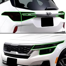 BOGAR TECH DESIGNS Full Headlight Taillight Tint Kit Compatible with Kia Seltos 2021-2025, Dark Smoke