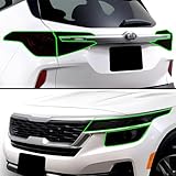 BOGAR TECH DESIGNS Full Headlight Taillight Tint Kit Compatible with Kia Seltos 2021-2025, Dark Smoke