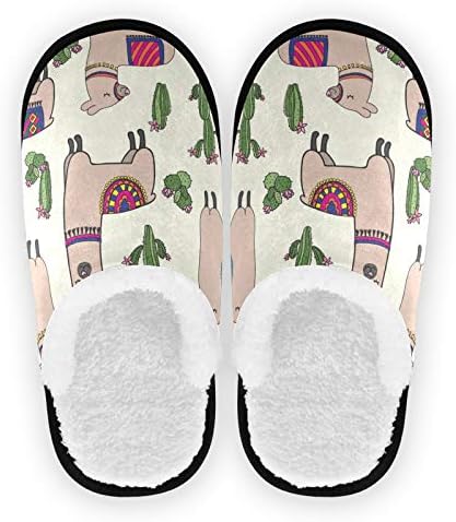 linomo Süß Lama Kaktus Hausschuhe für Frauen Männer Kinder, Frauen