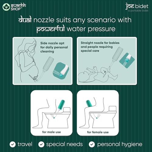 Image of JOE BIDET - 500ML Portable bidet, Jet Spray for Toilet | Retractable, 2 angled Nozzles, Travel Bag, Ideal for Postpartum, Infants & On-the-Go Cleaning (Travel)