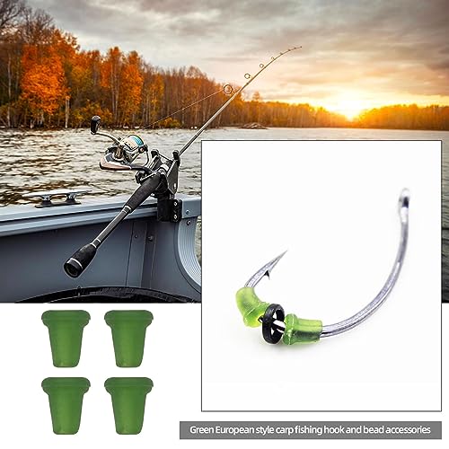 The Lord of the Tools 100Pcs Fishing Hook Bait Stop Hook Beads Stops Fishing Hook Stopper Plastic Fishing Hook Gear Bead Accessories Sport Supplies Green - Image 2