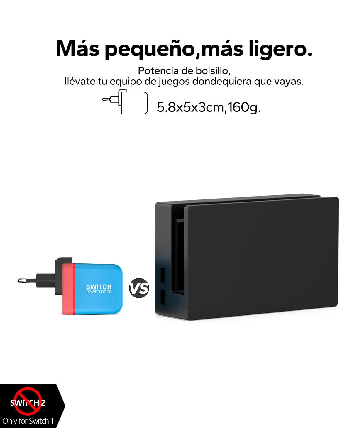 Estación de acoplamiento Switch de 36 W, mini estación portátil para TV, puertos USB-C 4K a 60Hz HD/USB2.0/PD, cable USB-C incluido
