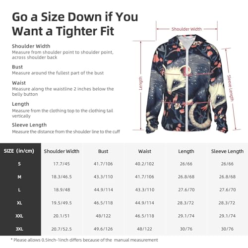 UPF 50+ Sun Protection Hoodie Long Sleeve Opossum pattern Sun Shirt Rash Guard Fishing Shirts for Men2