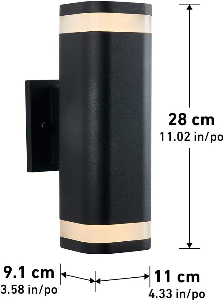 Artika NSBLES-ON Mettle 3 Way Stream LED Indoor/Outdoor Wall Light, Black