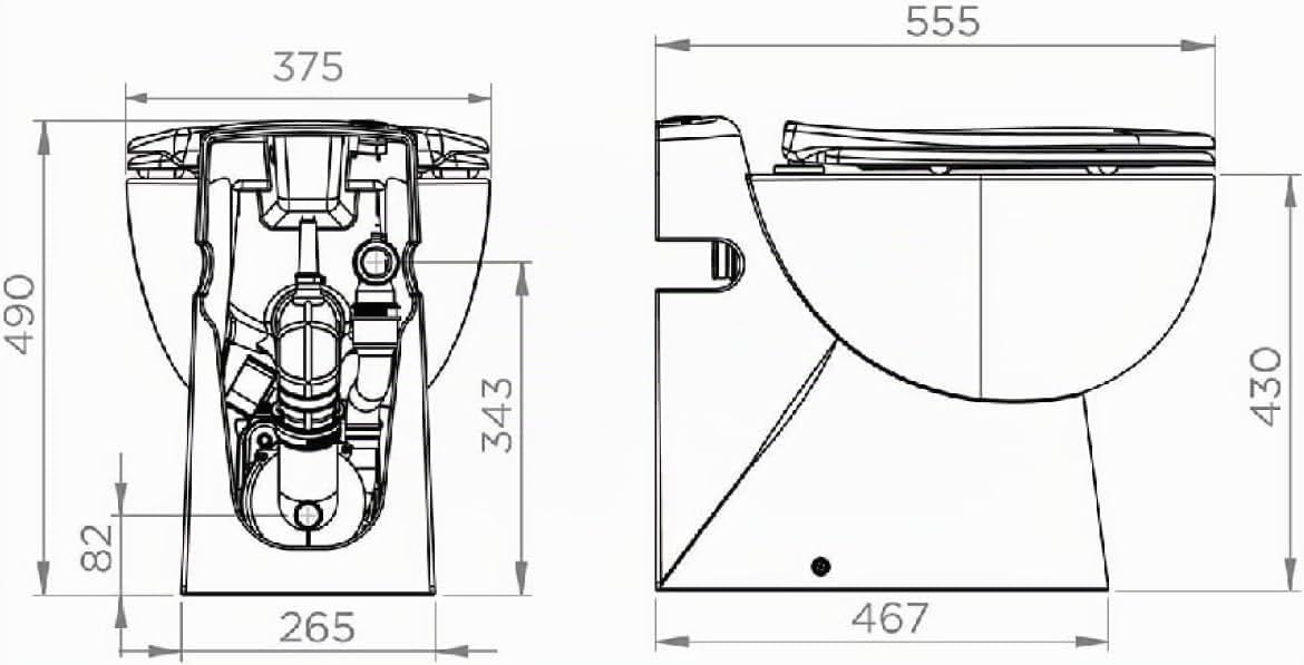 SFA - Sanicompact Pro (51 dB) – Inodoro con molinillo integrado – Compacto – Doble desatascador económico, 1,8/3 l – 36,8 x 55,5 x 49 cm – 550 W – Fabricado en Francia