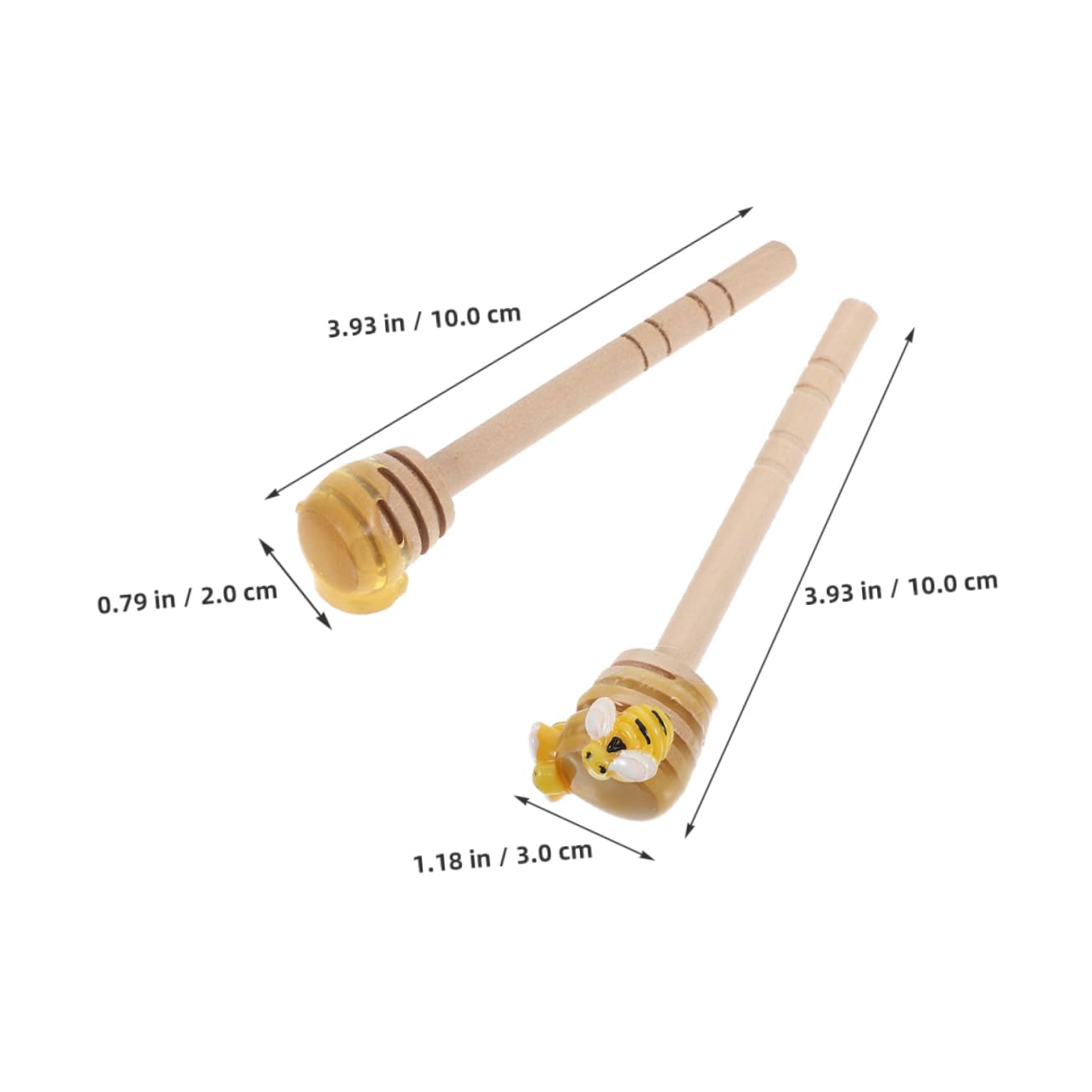 Garneck 2 Pack Wooden Honey Stirrer Stick Honeycomb Dipper for Honey Syrup Jam Mini Wands for Wedding Decorations