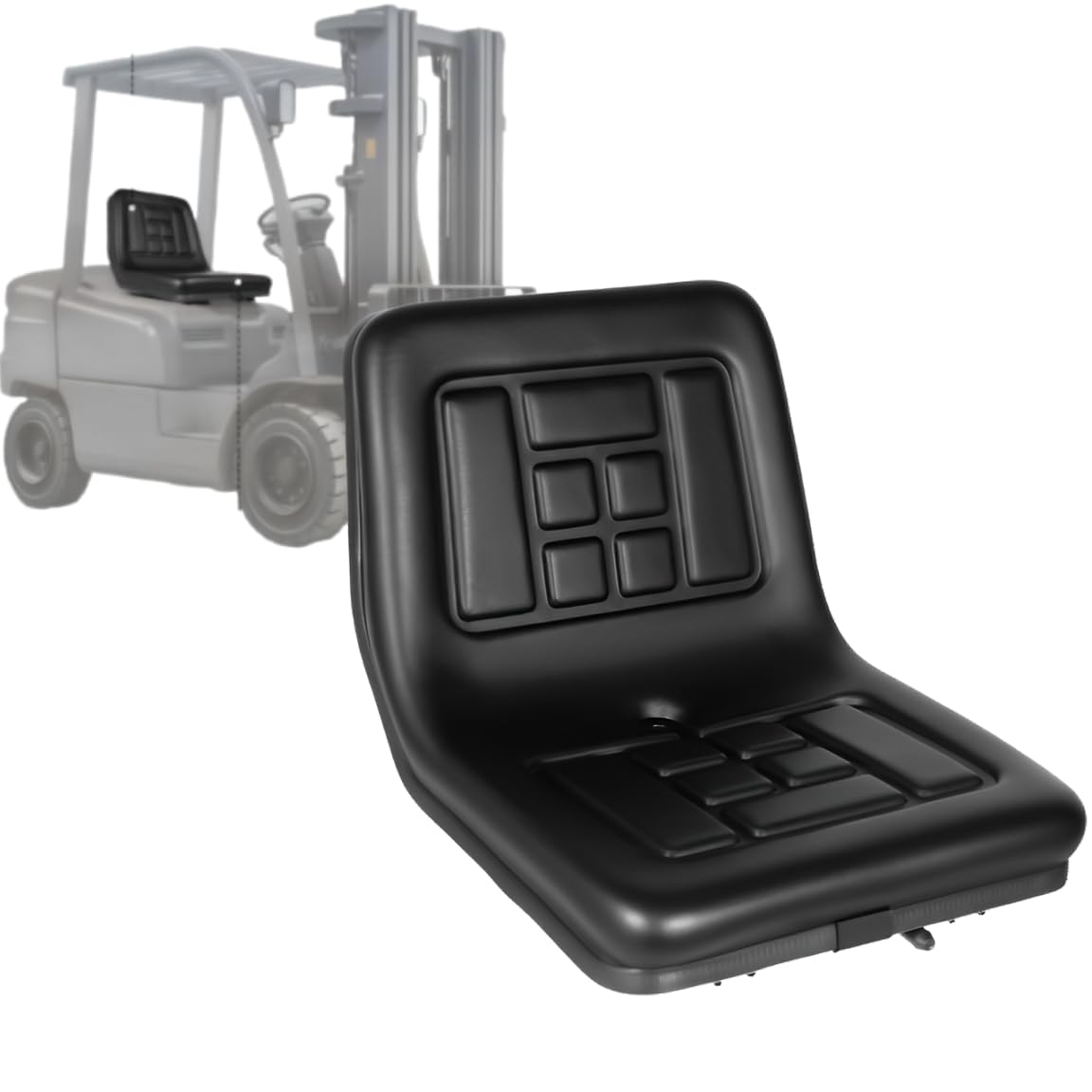 Asiento de Tractor Funda Para Carretilla Elevadora Respaldo Ajustable Impermeable PVC Universal Con Rieles Negro Vehículos de Maquinaria Agrícola 5.9 Pulgadas Ajuste libre Delantero y Trasero