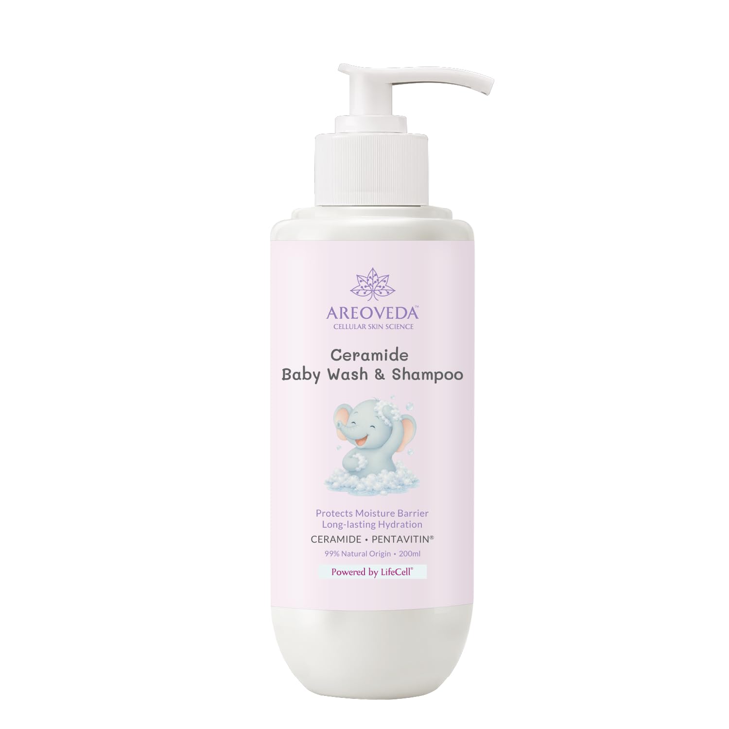 AreoVeda Ceramide Baby Wash & Shampoo (200ml) | PENTAVITIN® And Inulin Prebiotic | Ceramide Care + Long Lasting Hydration | Safe For Newborns-image-34
