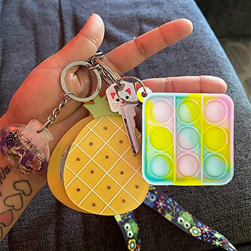 Image of 300Pcs Random Color Mini Pop Keychain Fidget Toy Push Bubble Pop Silicone Squeeze Sensory Toys Make Fun for Kids Anxiety Stress Reliever for Adults