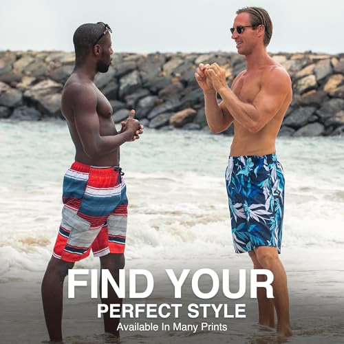 Image of Kanu Surf Men's Big Viper Extended Size Stripe Swim Trunk