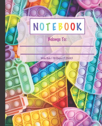 Pop-It Composition Notebook Cute Rainbow Pop-It Notebook Journal Perfect Gift For Kids & Adults 7.5x9.25 110 Page paperback: Pop-It Composition ... Kids & Adults 7.5x9.25 110 Page Fidget toy image 2
