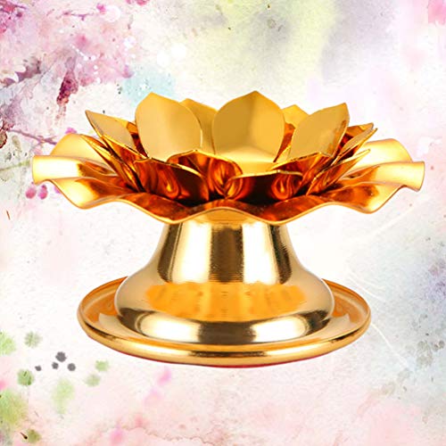 Brass Candlestick Holders Desk Decor Ghee Lamp Candle Holder Butter Lamp Holder Brass Tea Light Holder Copper Tibetan Oil Lamp Altar Supplies Golden Desk Decorations