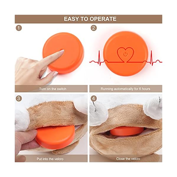 OKAMDERT-Heartbeat-Puppy-Toy-Newborn-Puppies-Sleep-Aid-Plush-Toy-with-Heartbeat-Simulator-Puppy-Behavioral-Training-Aid-Comfort-Toys-for-Anxiety-Relief Heartbeat Pet Toy