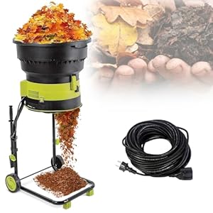 GLBMXDD Leiser elektrischer Laubmulcher mit 2500W,kabelgebundener Komposthäcksler mit 8000U/min,54 cm großer Trichter, Untersetzungsverhältnis 17:1 für die Laub- und Kompostaufbereitung Nopowercord