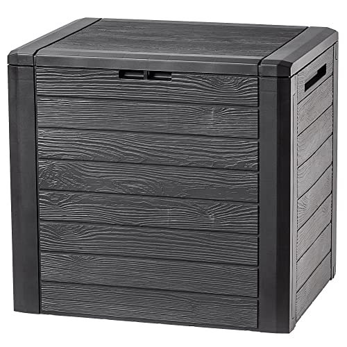 GR8 Garden Aufbewahrungsbox 320L - Kunststoff Box Mit Holzoptik Deckel
