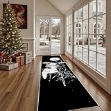 Dppyuxa Musik Trommel Küchenteppich Rockmusik Instrument Waschbar rutschfest, Läufer Teppich für Küche und Flur Langer Flurteppich Minimalistisch Linie auch als Bettvorleger 60x210 cm