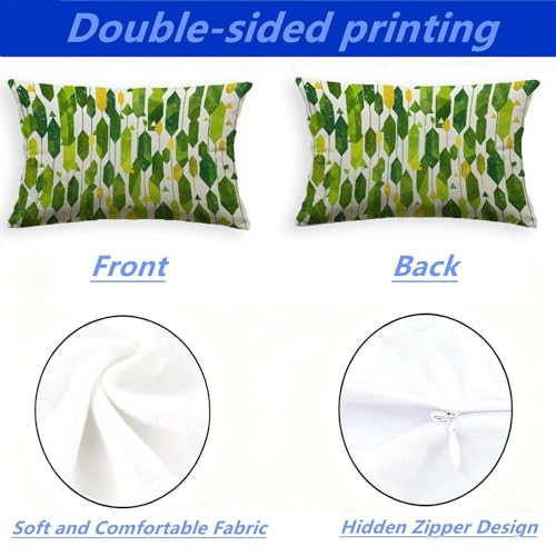 Housse de coussin vert 60x80 lot de 2 en velours géométrique rectangulaire - 4