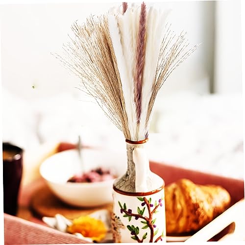 IMIKEYA 120 Peças Flores De Junco Secas Grama Seca Para Vaso Buquê De Flores Artificiais Massa De Ju