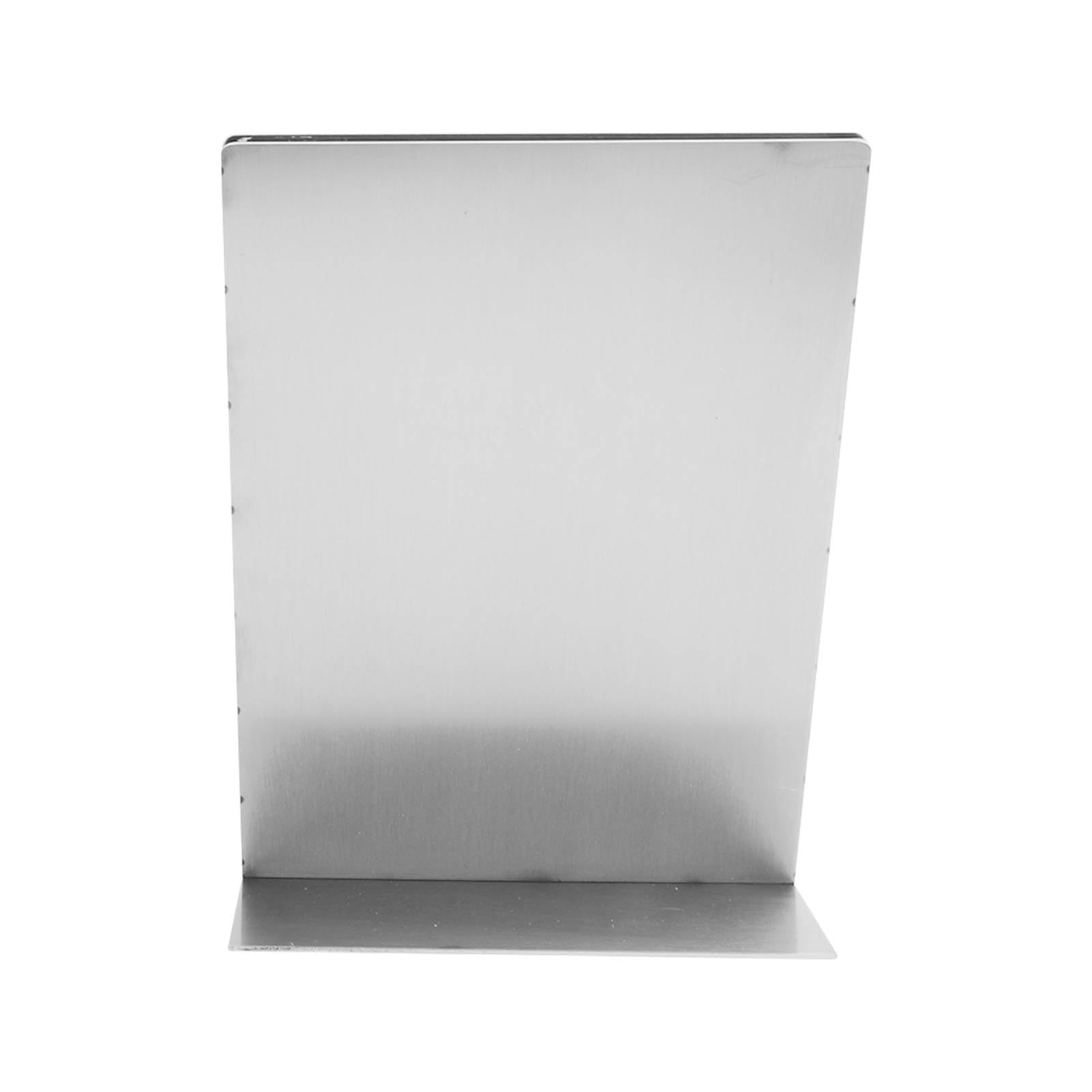 Soporte para letreros verticales, soporte de menú de mesa, soporte vertical para menús de acero inoxidable para restaurantes, hoteles y cafeterías, soporte de letreros de escritori