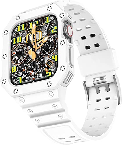 Kit de mise à niveau Apple Watch bracelet silicone blanc antichoc coque 40mm 45mm