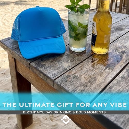 Image of Funky Junque Foam Trucker Hat, Trucker Hats for Women & Men - Blank Adjustable Snapback Mesh Back Baseball Cap