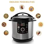 MegaChef 12 Quart Digital Pressure Cooker with 15 Preset Options and Glass Lid, Silver - Image 2