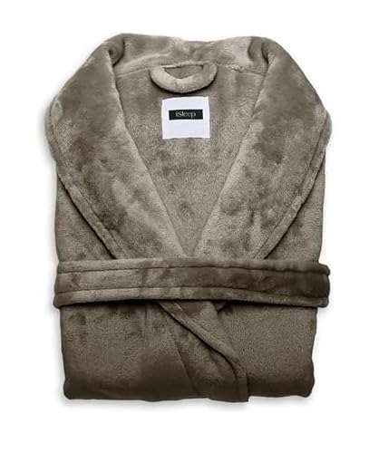 iSleep Peignoir Cara, Polaire Femme et Homme, S-M-L-XL, Taupe, S