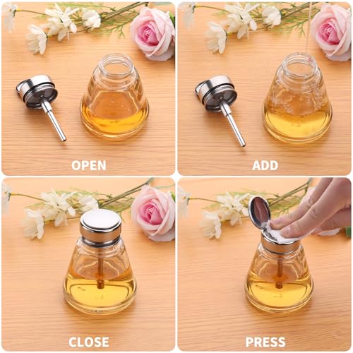 3 Pcs 6 Oz/150ml Alcohol Bottle Pump Dispenser with Metal Clamshell Clear Pump Dispenser Bottle, Push Down Pump Dispenser Refillable Alcohol Pump Dispenser Bottle for Makeup Remover4