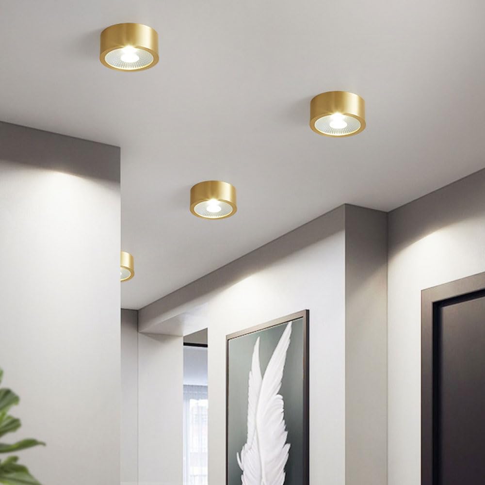 Confezione da 3 faretti da Incasso a Superficie per Interni, faretti a LED da soffitto, faretti a LED da soffitto Senza Fori, luci da soffitto per corridoio, Galleria, Cucina,