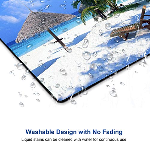 Tropical Beach Mouse Pad, Coconut Palm Trees Shadows On Hawaii Shore Summer Plants Idyllic, Customized Rectangle Non-Slip Rubber Mousepad Nature Gaming Mouse Pad, 9.5 X 7.9 Inches #TOP4